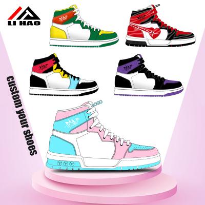 China Fashion Trend Factory Designer Custom Sports Shoes High Quality Genuine Leather Customize Mens Basketball Shoes for sale