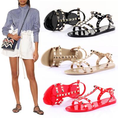 China Fashion Trend Summer Pumps Plastic Sandals Jelly Shoes Fancy Ladies PVC Sandal Woman Shoes Women Flat Flat Sandals Shoes For Women New Styles for sale