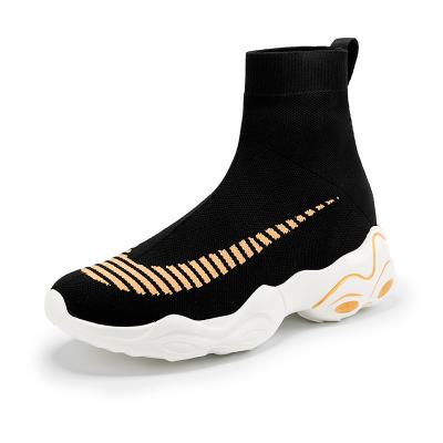 China Comfortable fashion couples shoes fly knited fly weaving sock sports shoes casual shoes Korean trend foot thin type for sale