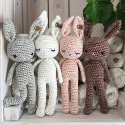 China Wholesales Funny Baby Crochet Plush Toy Amigurumi 100% Bunny Toys Soft Handmade for sale