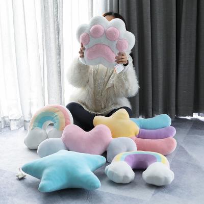 China Hotel Glitter Star Plush Glowing Star Sits Cloud Rainbow Stuffed Toys for sale