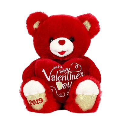 China Plush Customize Cute Love Heart Stuffed Toy Valentine Plush Soft Red Teddy Bear With Valentine's Gift for sale