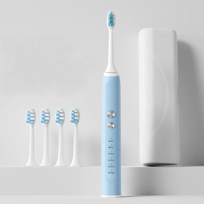 China Crescent Type Soft Smart Charged Wireless Sonic Electric Toothbrush Popular Brush Head Adults 5 Modes for sale