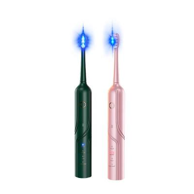 China With Blue Light Sterilization Whitening Electric Toothbrush Smart Blue Acoustic Toothbrush Travel Electric Toothbrush Rechargeable Adult for sale