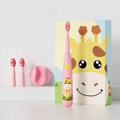 China Smart Cartoon Kids Face DESUN Sonic Electric Automatic Booster Toothbrush Crescent Type Brush Waterproof Sonic Electric Toothbrush for sale