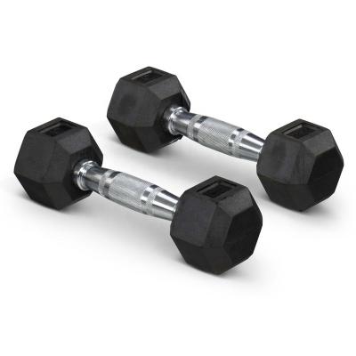 China Rubber Covered Dumbbell Gym Equipment Fitness&Bodybuilding Hex Dumbbells Set for sale