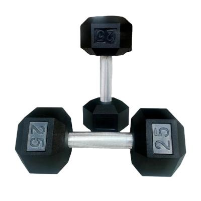 China Durable Factory Direct Hex Rubber Straight Grip Fully Knurling Dumbbell Set for sale