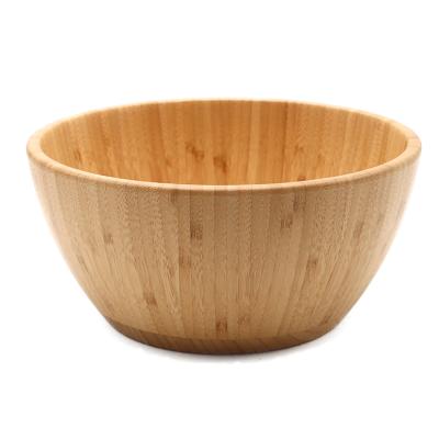 China Customized Sustainable Large Natural Living Wooden Bamboo Server Bowl Of Fruit Salad Bowls for sale