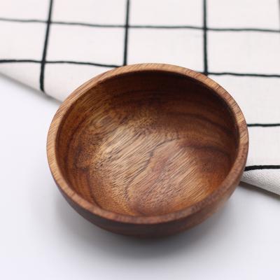 China Mini Acacia Wave Wooden Salad Bowl Salad Bowl Sustainable Custom Wooden Fruit Vegetables Bowl for sale