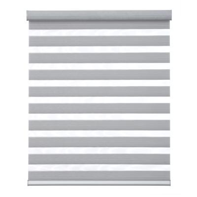 China Contemporary High Quality 100% Cordless Polyester Cassette Smart Home Window Shade Zebra Curtain for sale