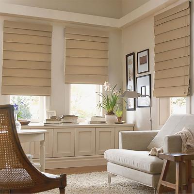 China Traditional Hardware Gray Stripes Window Curtains Keep Decorative Diy Warm Tuya Roman Blinds Away for sale