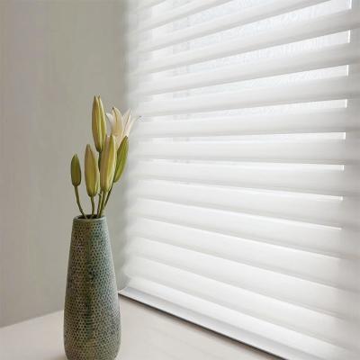 China Traditional Decorative Polyester Easy Install Shangri-La Electric Indoor Smart Roller Blinds for sale