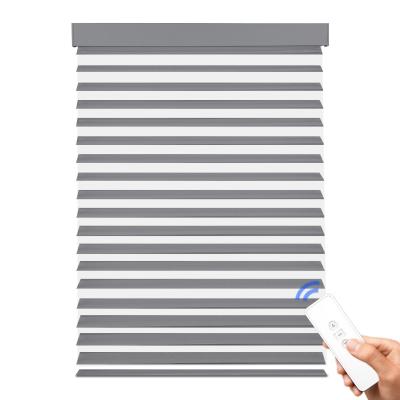 China Eco-friendly Decorative Polyester Easy Install Shangri-La Electric Indoor Smart Roller Blinds for sale