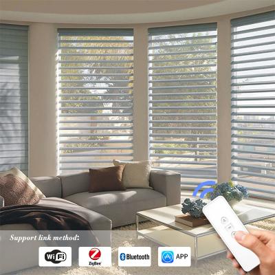 China Day And Night Eco - Friendly Scroll Blinds Home Decorate Shangri - La Blind Three Layer Blackout Model for sale