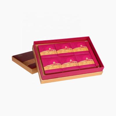 China ZH-LW015 Recyclable High-end Custom Cover Exquisite Custom Flip Mid-Autumn Food Moon Cake Cosmetic Gift Box for sale