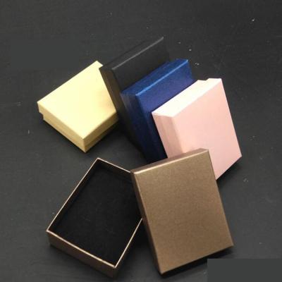 China Factory Stock Recyclable Art Paper Jewelry Box Jewelry Box Ring Studs Bracelet Packaging With Black Assembled Sponge for sale