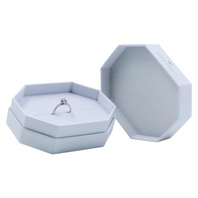 China Recycled Materials Logo Small Jewelry Hexagon Ring Box Custom Jewelry Cardboard Boxes Vintage Velvet for sale