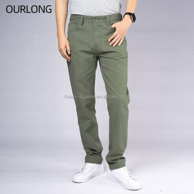 China Anti-Wrinkle OURLONG Casual Business Straight Plus Size Mens Cargo Pants And Trousers for sale