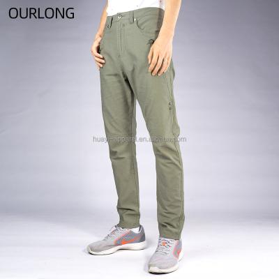 China OURLONG Anti-wrinkle business casual straight men's trousers solid casual cargo twill pants pants for sale