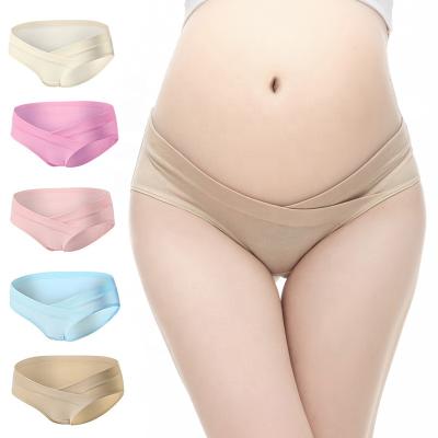 China Breathable Plus Size Cotton Panties Pregnant Women Under Bump Pregnancy Maternity Underwear for sale