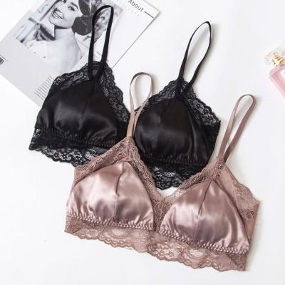 China Breathable no steel ring S-XL underwear set female seamless bra set gathered small chest sexy deputy receiving milk on support droship for sale