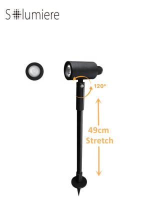 China Garden Mini Telescopic rod Outdoor Spot Light Low voltage ACDC12V LED Spike mount Waterproof yard Landscape Garden Lamp for sale