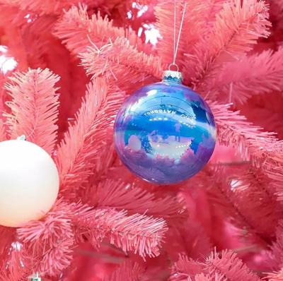 China Water Resistant Clear Christmas Tree Decoration Christmas Tree Feather Ball Home Hanging Ornaments Memorial Ornament for sale