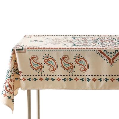 China Texture waterproof custom rectangular linen tablecloth printed tablecloths for event home decoration for sale