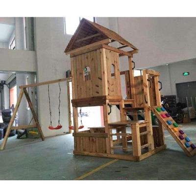 China Customer Customization Customized Endgame Outdoor Wooden Set Equipment Playground Quality Wood Swing Set for sale