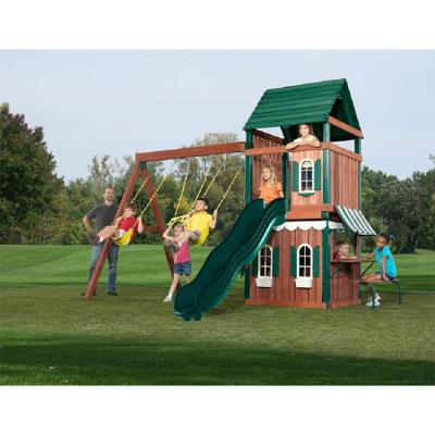 China Customer Customization Customized Endgame Outdoor Wooden Set Equipment Playground Quality Wood Swing Set for sale