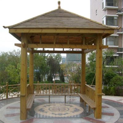 China Custom Sustainable Wooden Gazebo Pergola Wooden Shade Leisure Garden Gazebo for sale