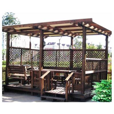 China Custom Sustainable Wooden Shade Gazebo Leisure Garden Pergola for sale