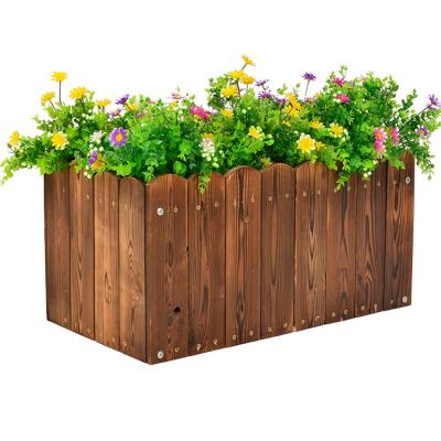 China Custom Fashion Trend Wooden Planter Box Outdoor Garden Flower Stand Customized for sale