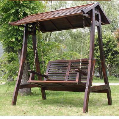 China Sustainable Customized Garden Set Outdoor Use And Specific Solid Wood Swing Chair for sale