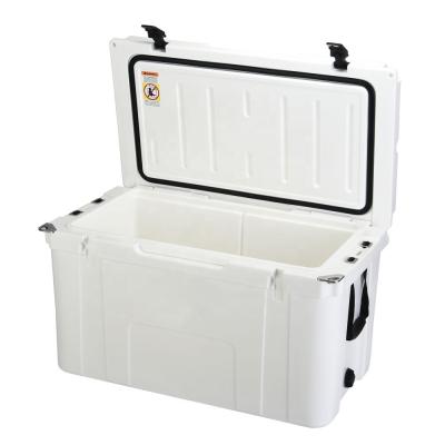 China Best Selling 75L Insulated Tricycle Cooler Box Fish Roto Cast Cart Cooler Box for sale