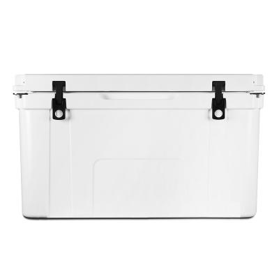 China Customized Logo Waterproof 78QT Rolling Hard Cooler With Wheels For Beach Fishing for sale