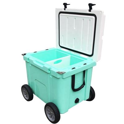 China Extra Large 78QT 5 Day Camping Waterproof Cooler Box With Wheels And Divider for sale