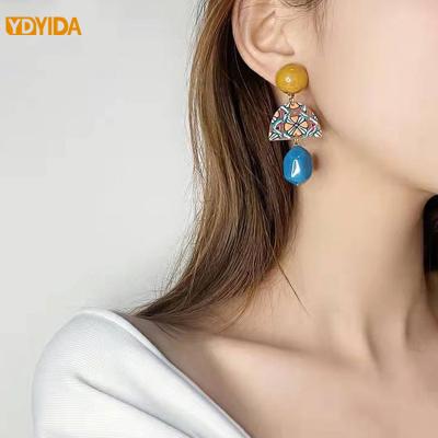 China Other Vintage Handmade Rhinestone Chinese Stud Earrings Charm Temperament Personality Women Long Earrings for sale