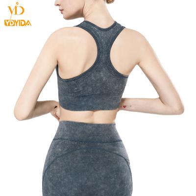 China Breathable Solid Color Single Whole Sale Racerback Solid Color Sports Bra Yoga Bra for sale