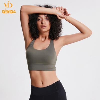 China New Style Breathable Fashion Women's Shockproof Cross-Back Sports Shaping Fitness Bras for sale