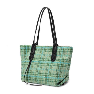 China 2021 New Fashion Plaid High End High Volume Lady Purse for sale