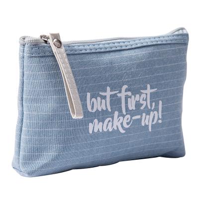 China Fashion Canvas Zipper Bag Custom Small Soft Cotton Clutch Cosmetic Pouch Logo And Pattern Letter Bags For Women for sale