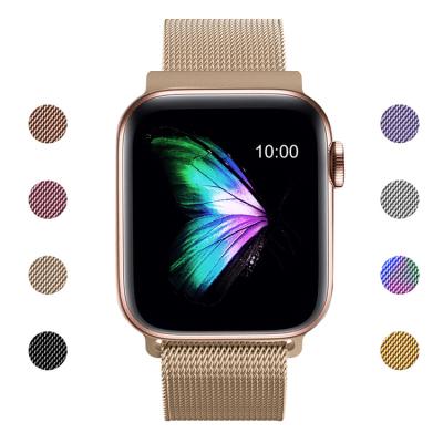 China Fanshion For iPhone Solo Apple Milanese Luxury Loop 38mm 42mm Stainless Steel Metal Smart Watch Band Strap for sale