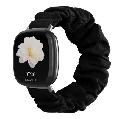 China 2021 Breathable Lady Scrunchie Elastic Strap For Fitbit Versa 3 Sport Loop Band Nylon Watch Strap for sale