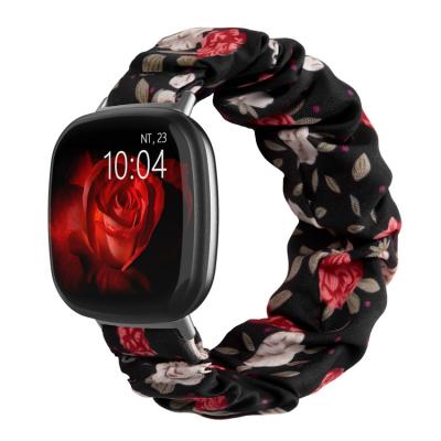 China Breathable For Fitbit Versa 3 Designer Sense Sublimation Buckle Solo Elastic Nylon Watch Band Strap for sale