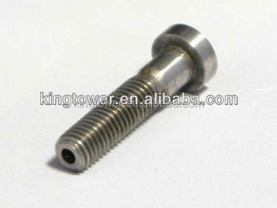 China Flat Head Thread Hollow Screws Round Head Screw With Hole Silver / Brass Zinc Plated for sale