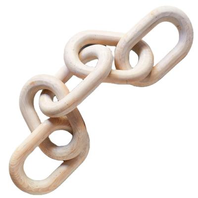 China Europe 100% Hand Craved Natural Wood Link Multicolor 5-Oval Chain Link Wood Decor For Home for sale