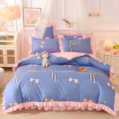 China Nondisposable 4pcs Microfiber Polyester Winter Print Comforter Bedspread Bedding Set for sale