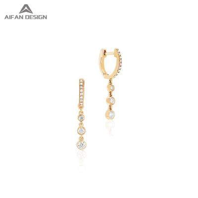 China Unique Design 14K Gold FASHIONABLE Diamond Pendant Earrings Fashion Jewelry for sale