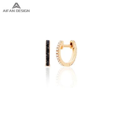 China Fashion TRENDY Design Suitable For Gifts 14K Gold Diamond Hoop Earrings Unisex Jewelry for sale